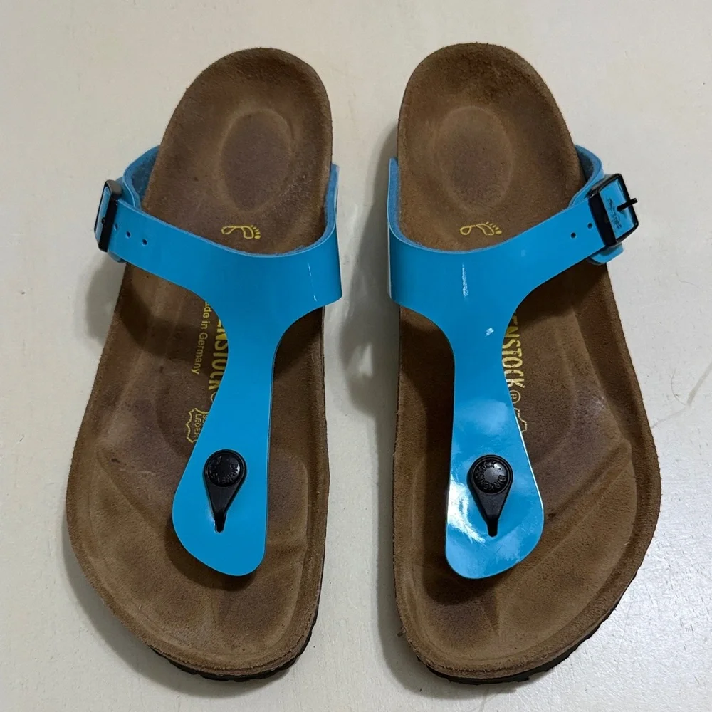Birkenstock Blue and Brown Sandals - Picture 1 of 4